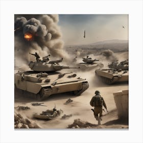 Tank Battle Canvas Print