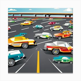 Cars On The Highway 1 Canvas Print