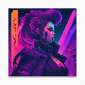 Cyberpunk game lady Canvas Print