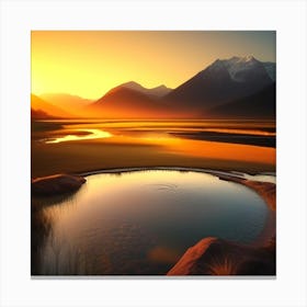 Sunset In New Zealand Canvas Print