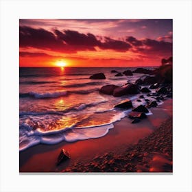 Sunset On The Beach 358 Canvas Print