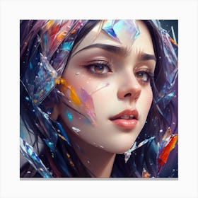 Abstract Portrait Of A Girl Canvas Print