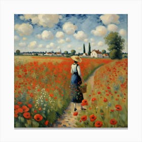 Poppy Feild In Argenteuil Canvas Print