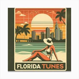 Florida Tunes Vintage Poster 1 Canvas Print