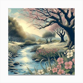 Serene And Peaceful Meadow 13 Canvas Print