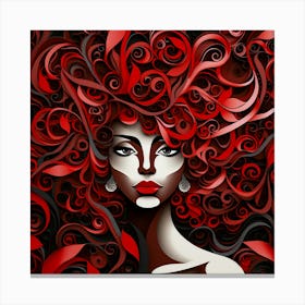Abstract Woman With Red Hair Canvas Print