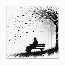 Man On A Bench Canvas Print