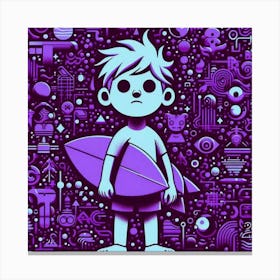 Boy With A Surfboard Canvas Print