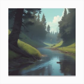 River In The Forest 74 Canvas Print