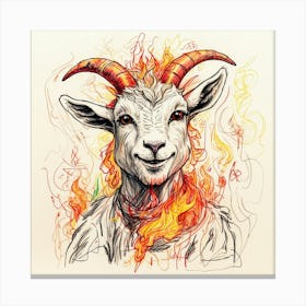 Goat In Flames 20 Canvas Print