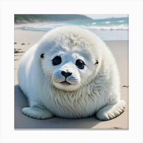 Seal Pup On The Beach Canvas Print