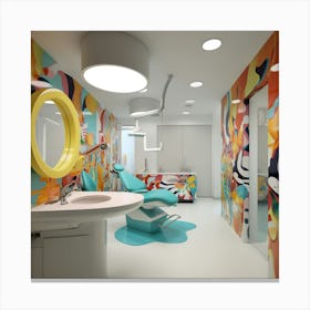 Colorful Dental Clinic Canvas Print