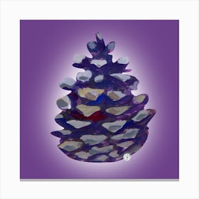 Pine Cone - hand painted square purple lilac minimal living room bedroom Canvas Print