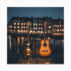 Nighttime Copenhagen Guitars (3) Canvas Print