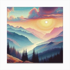 Sunrise in the mountains Canvas Print