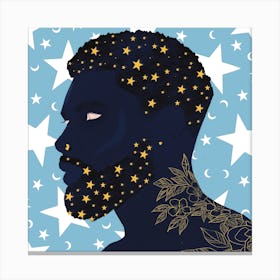 Orion Navy Square Canvas Print