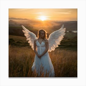 Angel In A Field Canvas Print