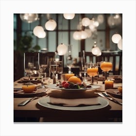 Table Setting In A Restaurant 2 Canvas Print