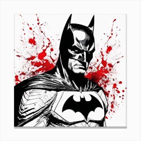 Batman Portrait Ink Painting (30) Canvas Print
