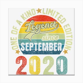 2nd Birthday 2 Years Old Gifts Legend Since September 2020 Canvas Print