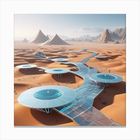 Futuristic Desert Landscape Canvas Print