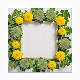 Frame Of Yellow Flowers Canvas Print