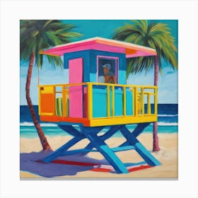 South Beach Miami Series. Style of David Hockney 2 Canvas Print