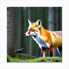 Red Fox In The Forest 19 Canvas Print