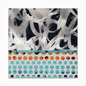 Abstract Acqua Dots I Canvas Print