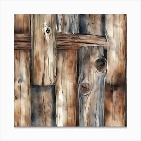 Rustic Wood Wall Canvas Print