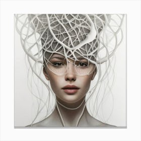 Girl With Wires In Her Head Canvas Print