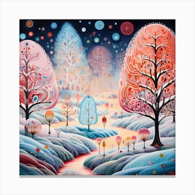 Avant-garde Frosty Woodland Canvas Print