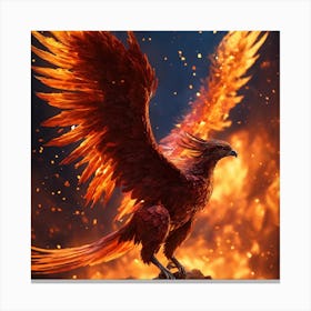 The flaming bird Canvas Print