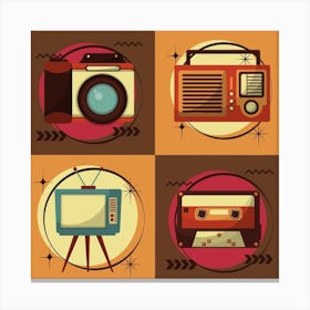 Retro Icons Canvas Print