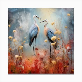 Blue Herons Canvas Print