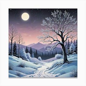 Snowy Winter Art Print (6) Canvas Print