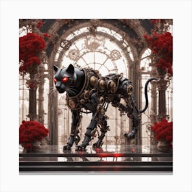 Steampunk panther Canvas Print