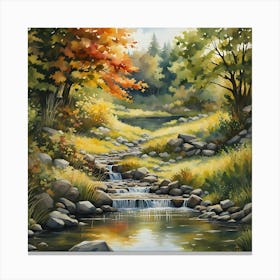 Stream In The Woods 3 Canvas Print