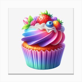 Rainbow Cupcake 4 Canvas Print