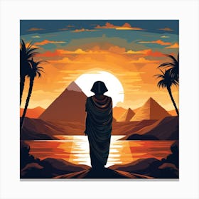 Egyptian Woman At Sunset Canvas Print