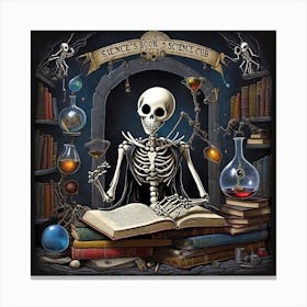 Skeleton Reading Book 4 Canvas Print