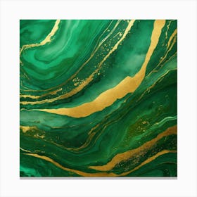 Luxury Abstract Emerald Green And Gold Marble Canvas Print