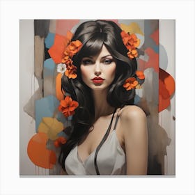 'The Girl With Flowers' Canvas Print