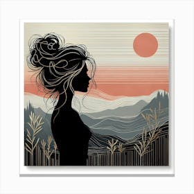 Silhouette Of A Woman 19 Canvas Print