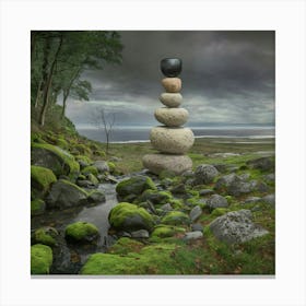 Stone Stacking Canvas Print