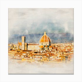 Watercolor Of Florence Canvas Print