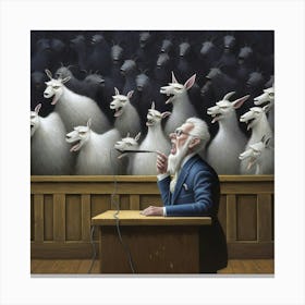 Goats In The Courtroom Canvas Print