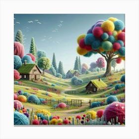 Yarn Village Canvas Print