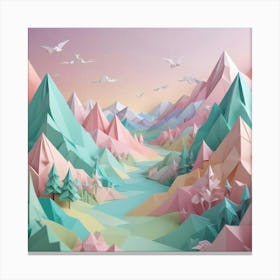 Origami Mountains Canvas Print