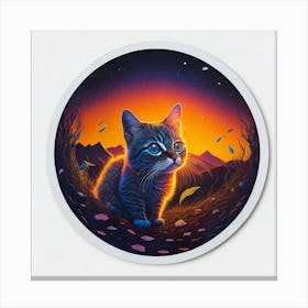 Cat Colored Sky (126) Canvas Print